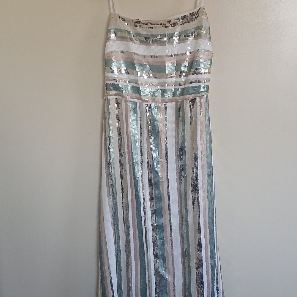 ELOQUII Sequin Stripe Midi Dress Size 24 | Sold Out /Never Worn